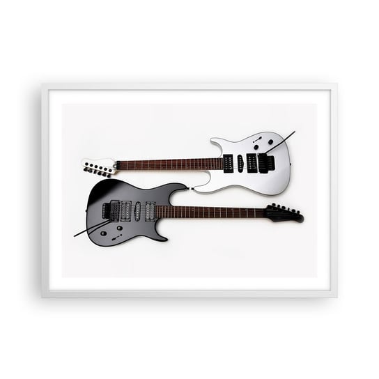 Obraz - Plakat - Harmonia kształtów - 70x50cm - Muzyka Gitara Elektryczna Instrument Muzyczny - Nowoczesny modny obraz Plakat rama biała ARTTOR ARTTOR