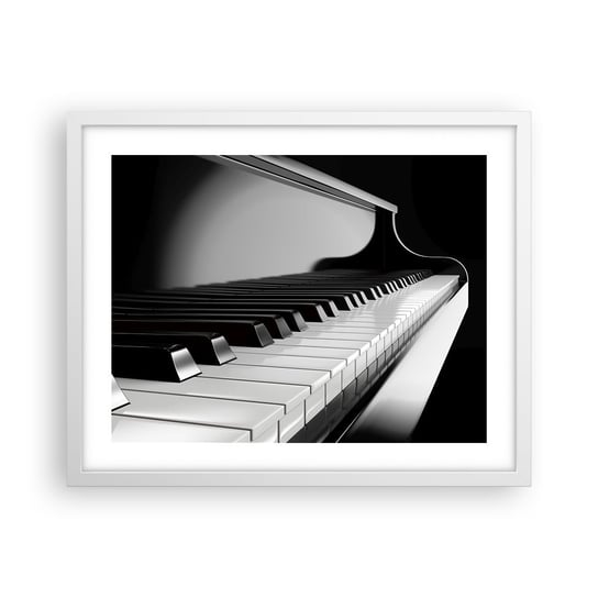 Obraz - Plakat - Harmonia kształtów i barw - 50x40cm - Fortepian Pianino Muzyka - Foto Plakaty w ramie koloru białego do Salonu Sypialni ARTTOR ARTTOR