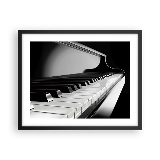 Obraz - Plakat - Harmonia kształtów i barw - 50x40cm - Fortepian Pianino Muzyka - Foto Plakaty w ramie koloru czarnego do Salonu Sypialni ARTTOR ARTTOR