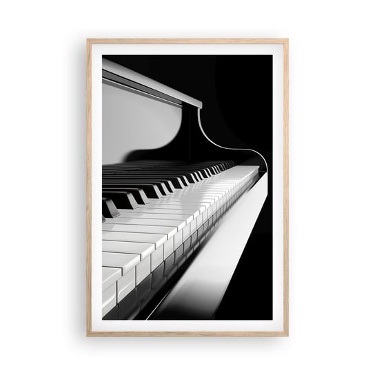 Obraz - Plakat - Harmonia kształtów i barw - 61x91cm - Fortepian Pianino Muzyka - Foto Plakaty na ścianę w ramie jasny dąb - Plakat do Salonu Sypialni ARTTOR ARTTOR