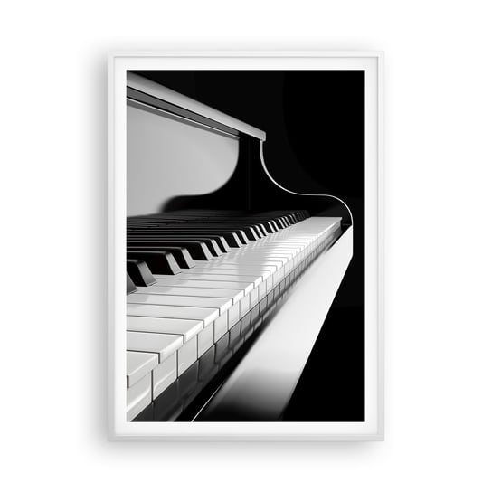 Obraz - Plakat - Harmonia kształtów i barw - 70x100cm - Fortepian Pianino Muzyka - Foto Plakaty w ramie koloru białego do Salonu Sypialni ARTTOR ARTTOR