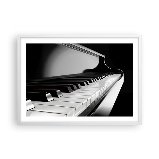 Obraz - Plakat - Harmonia kształtów i barw - 70x50cm - Fortepian Pianino Muzyka - Nowoczesny modny obraz Plakat rama biała ARTTOR ARTTOR