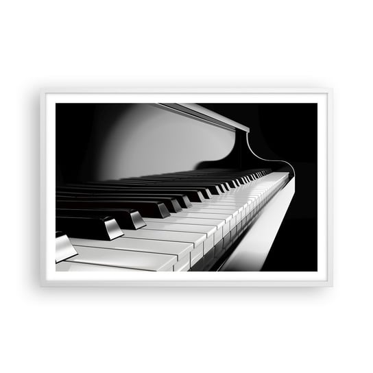 Obraz - Plakat - Harmonia kształtów i barw - 91x61cm - Fortepian Pianino Muzyka - Foto Plakaty na ścianę w ramie białej - Plakat do Salonu Sypialni ARTTOR ARTTOR
