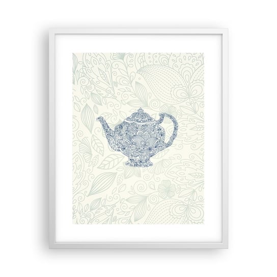 Obraz - Plakat - Herbaty czar - 40x50cm - Dzbanek Herbata Kuchnia - Foto Plakaty w ramie koloru białego do Salonu Sypialni ARTTOR ARTTOR