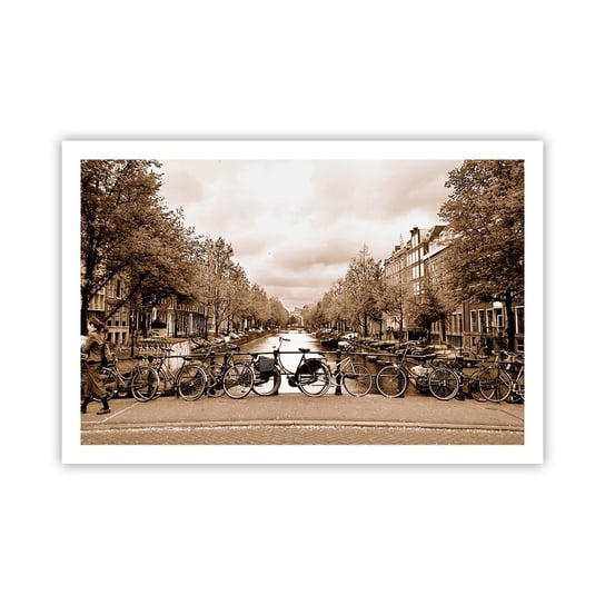 Obraz - Plakat - Holenderskie klimaty - 91x61cm - Miasto Amsterdam Rower - Foto Plakaty na ścianę bez ramy - Plakat do Salonu Sypialni ARTTOR ARTTOR
