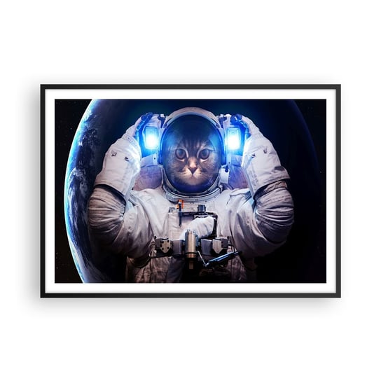 Obraz - Plakat - Houston, macie problem - 100x70cm - Abstrakcja Astronauta Kosmos - Foto Plakaty w ramie koloru czarnego do Salonu Sypialni ARTTOR ARTTOR