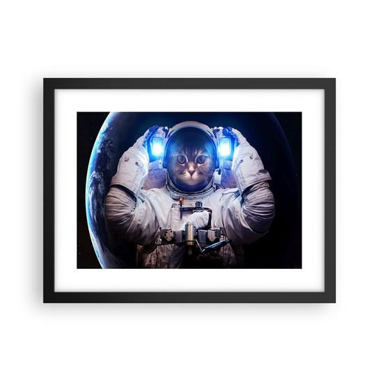 Obraz - Plakat - Houston, macie problem - 40x30cm - Abstrakcja Astronauta Kosmos - Foto Plakaty na ścianę w czarnej ramie - Plakat do Salonu Sypialni ARTTOR ARTTOR