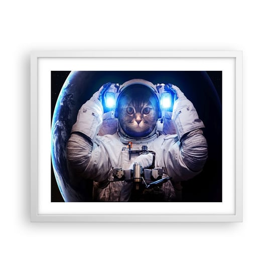 Obraz - Plakat - Houston, macie problem - 50x40cm - Abstrakcja Astronauta Kosmos - Foto Plakaty w ramie koloru białego do Salonu Sypialni ARTTOR ARTTOR