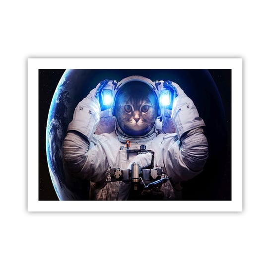 Obraz - Plakat - Houston, macie problem - 70x50cm - Abstrakcja Astronauta Kosmos - Nowoczesny modny obraz Plakat bez ramy do Salonu Sypialni ARTTOR ARTTOR