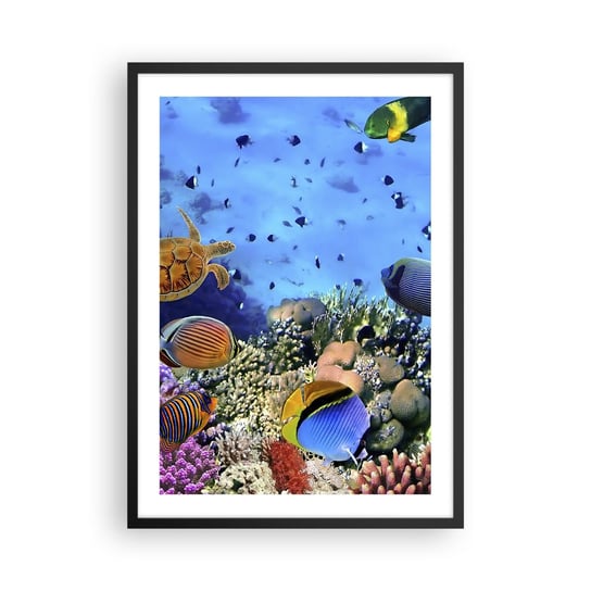Obraz - Plakat - I co my wiemy o życiu... - 50x70cm - Rafa Koralowa Podwodny Świat Ryby - Nowoczesny modny obraz Plakat czarna rama ARTTOR ARTTOR