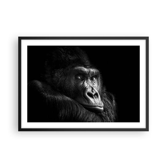 Obraz - Plakat - I co się patrzysz? - 70x50cm - Małpa Goryl Zwierzęta - Nowoczesny modny obraz Plakat czarna rama ARTTOR ARTTOR
