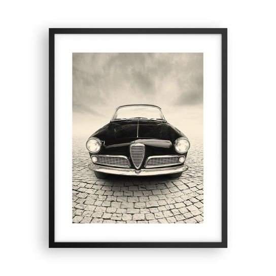 Obraz - Plakat - I jak mnie nie kochać? - 40x50cm - Samochód Vintage Czarno-Biały - Foto Plakaty w ramie koloru czarnego do Salonu Sypialni ARTTOR ARTTOR