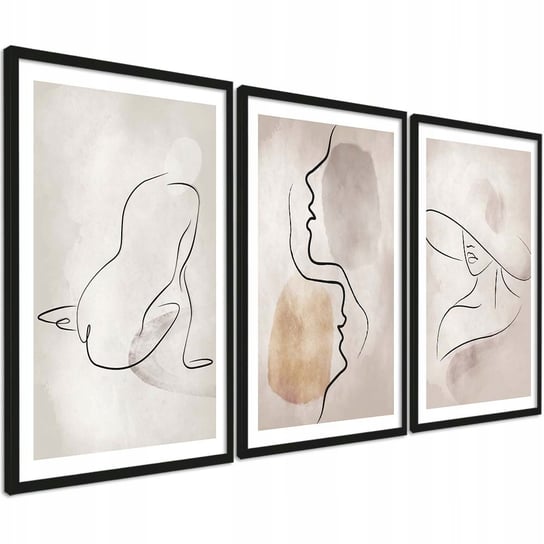 Obraz Plakat i rama do Obrazu Boho beżowe linie kształt kobieta 30x40 cm PosterPlanet