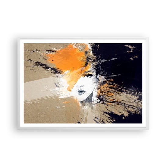 Obraz - Plakat - I staje się światło - 100x70cm - Abstrakcja Twarz Kobiety Kobieta - Foto Plakaty w ramie koloru białego do Salonu Sypialni ARTTOR ARTTOR