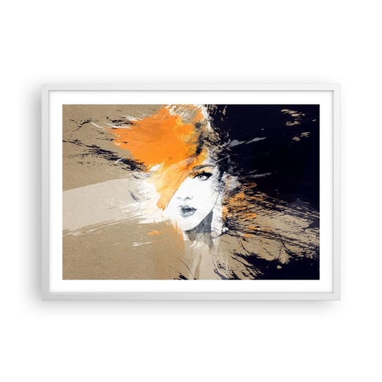 Obraz - Plakat - I staje się światło - 70x50cm - Abstrakcja Twarz Kobiety Kobieta - Nowoczesny modny obraz Plakat rama biała ARTTOR ARTTOR