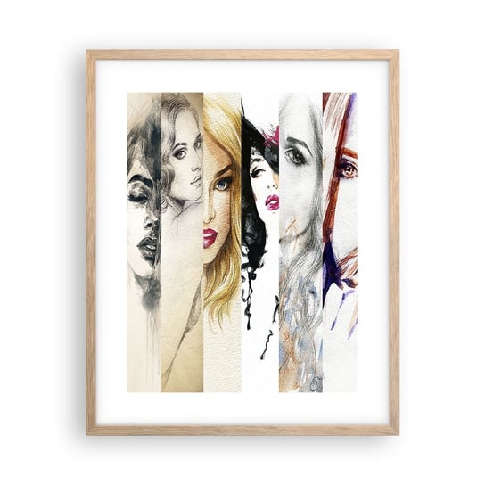 Obraz - Plakat - I zawsze to TY - 40x50cm - Kobieta Twarz Kobiety Portret - Foto Plakaty w ramie koloru jasny dąb do Salonu Sypialni ARTTOR ARTTOR
