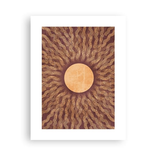 Obraz - Plakat - Ikona słońca - 30x40cm - Słońce Vintage Boho - Foto Plakaty na ścianę bez ramy - Plakat do Salonu Sypialni ARTTOR ARTTOR