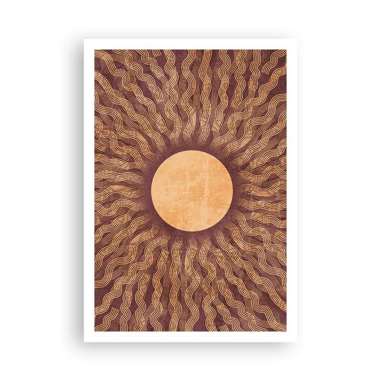 Obraz - Plakat - Ikona słońca - 70x100cm - Słońce Vintage Boho - Foto Plakaty bez ramy na ścianę do Salonu Sypialni ARTTOR ARTTOR