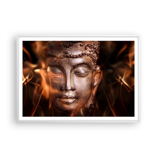 Obraz - Plakat - Istnieje tylko tu i teraz - 100x70cm - Budda Religia Azja - Foto Plakaty w ramie koloru białego do Salonu Sypialni ARTTOR ARTTOR