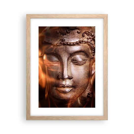 Obraz - Plakat - Istnieje tylko tu i teraz - 30x40cm - Budda Religia Azja - Foto Plakaty na ścianę w ramie jasny dąb - Plakat do Salonu Sypialni ARTTOR ARTTOR