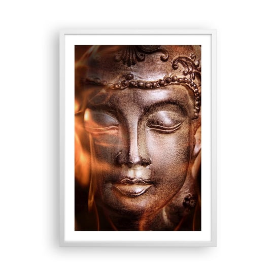 Obraz - Plakat - Istnieje tylko tu i teraz - 50x70cm - Budda Religia Azja - Nowoczesny modny obraz Plakat rama biała ARTTOR ARTTOR