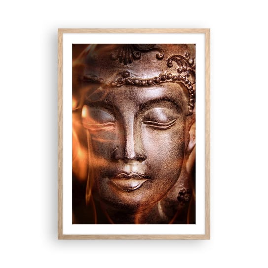 Obraz - Plakat - Istnieje tylko tu i teraz - 50x70cm - Budda Religia Azja - Nowoczesny modny obraz Plakat rama jasny dąb ARTTOR ARTTOR