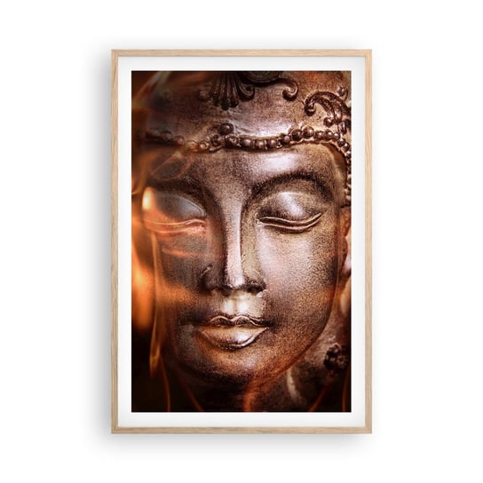 Obraz - Plakat - Istnieje tylko tu i teraz - 61x91cm - Budda Religia Azja - Foto Plakaty na ścianę w ramie jasny dąb - Plakat do Salonu Sypialni ARTTOR ARTTOR