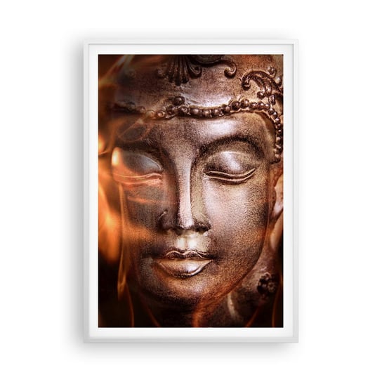 Obraz - Plakat - Istnieje tylko tu i teraz - 70x100cm - Budda Religia Azja - Foto Plakaty w ramie koloru białego do Salonu Sypialni ARTTOR ARTTOR
