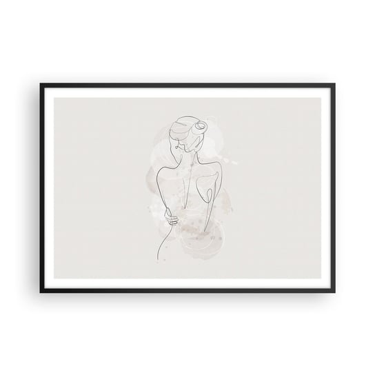 Obraz - Plakat - Jak czuły instrument - 100x70cm - Kobieta Ciało Grafika - Foto Plakaty w ramie koloru czarnego do Salonu Sypialni ARTTOR ARTTOR