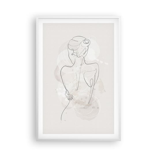 Obraz - Plakat - Jak czuły instrument - 61x91cm - Kobieta Ciało Grafika - Foto Plakaty na ścianę w ramie białej - Plakat do Salonu Sypialni ARTTOR ARTTOR