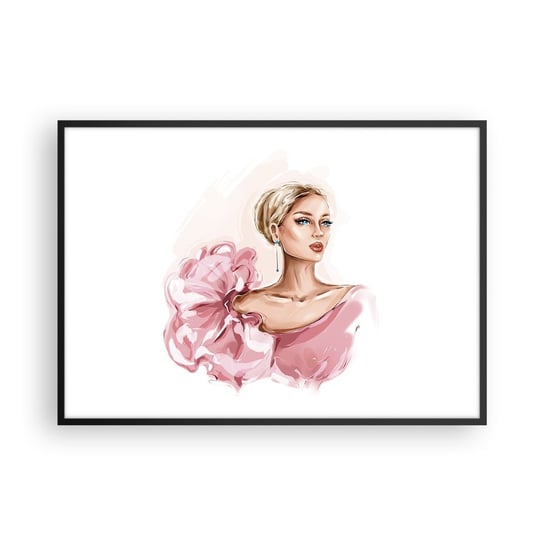 Obraz - Plakat - Jak  malowana… - 100x70cm - Kobieta Moda Grafika - Foto Plakaty w ramie koloru czarnego do Salonu Sypialni ARTTOR ARTTOR