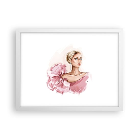 Obraz - Plakat - Jak  malowana… - 40x30cm - Kobieta Moda Grafika - Foto Plakaty na ścianę w ramie białej - Plakat do Salonu Sypialni ARTTOR ARTTOR
