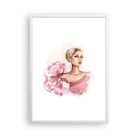 Obraz - Plakat - Jak  malowana… - 50x70cm - Kobieta Moda Grafika - Nowoczesny modny obraz Plakat rama biała ARTTOR ARTTOR