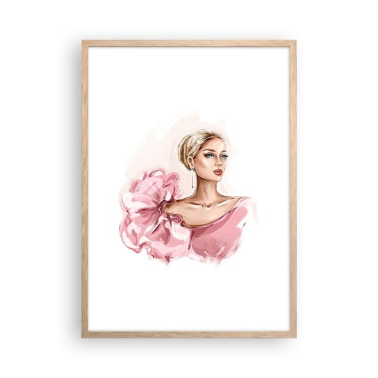 Obraz - Plakat - Jak  malowana… - 50x70cm - Kobieta Moda Grafika - Nowoczesny modny obraz Plakat rama jasny dąb ARTTOR ARTTOR