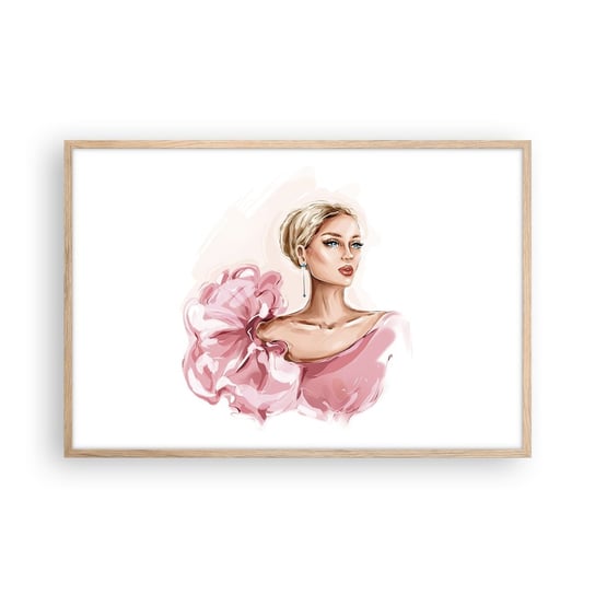 Obraz - Plakat - Jak  malowana… - 91x61cm - Kobieta Moda Grafika - Foto Plakaty na ścianę w ramie jasny dąb - Plakat do Salonu Sypialni ARTTOR ARTTOR