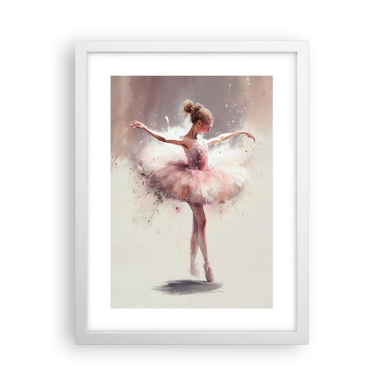 Obraz - Plakat - Jak młody ptak - 30x40cm - Baletnica Dziewczynka Sztuka - Foto Plakaty na ścianę w ramie białej - Plakat do Salonu Sypialni ARTTOR ARTTOR