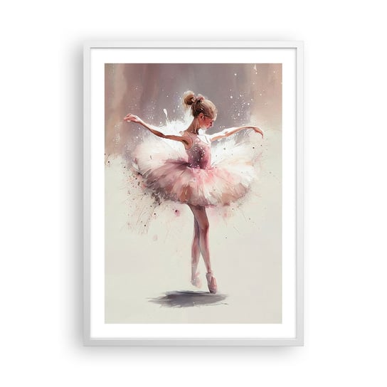 Obraz - Plakat - Jak młody ptak - 50x70cm - Baletnica Dziewczynka Sztuka - Nowoczesny modny obraz Plakat rama biała ARTTOR ARTTOR
