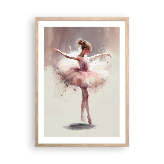 Obraz - Plakat - Jak młody ptak - 50x70cm - Baletnica Dziewczynka Sztuka - Nowoczesny modny obraz Plakat rama jasny dąb ARTTOR ARTTOR