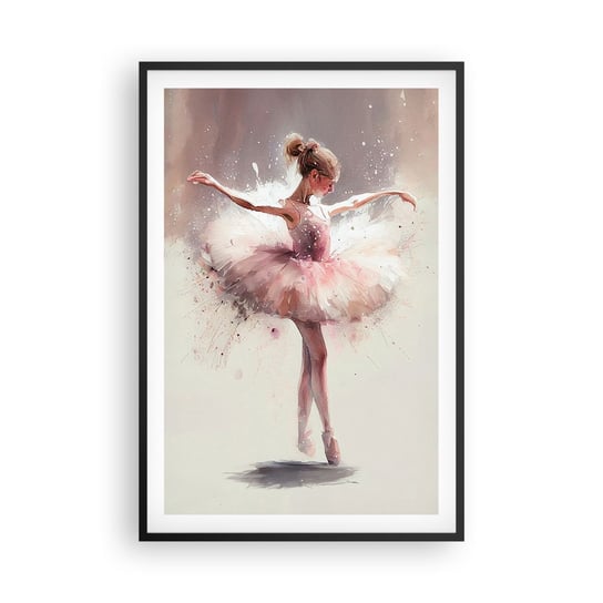 Obraz - Plakat - Jak młody ptak - 61x91cm - Baletnica Dziewczynka Sztuka - Foto Plakaty na ścianę w czarnej ramie - Plakat do Salonu Sypialni ARTTOR ARTTOR