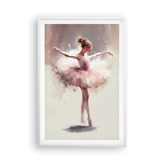 Obraz - Plakat - Jak młody ptak - 61x91cm - Baletnica Dziewczynka Sztuka - Foto Plakaty na ścianę w ramie białej - Plakat do Salonu Sypialni ARTTOR ARTTOR