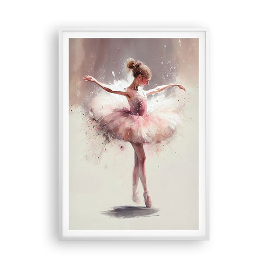 Obraz - Plakat - Jak młody ptak - 70x100cm - Baletnica Dziewczynka Sztuka - Foto Plakaty w ramie koloru białego do Salonu Sypialni ARTTOR ARTTOR