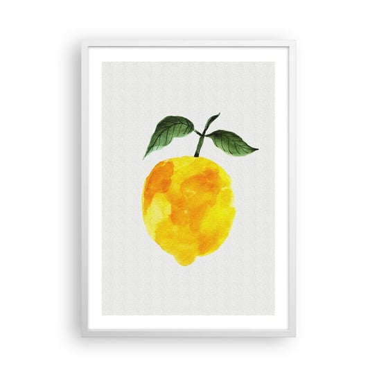 Obraz - Plakat - Jak poznać smak słońca - 50x70cm - Cytryna Kuchnia Owoc - Nowoczesny modny obraz Plakat rama biała ARTTOR ARTTOR