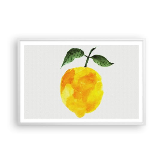Obraz - Plakat - Jak poznać smak słońca - 91x61cm - Cytryna Kuchnia Owoc - Foto Plakaty na ścianę w ramie białej - Plakat do Salonu Sypialni ARTTOR ARTTOR