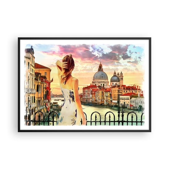 Obraz - Plakat - Jak przygoda to tylko w … - 100x70cm - Miasto Wenecja Architektura - Foto Plakaty w ramie koloru czarnego do Salonu Sypialni ARTTOR ARTTOR