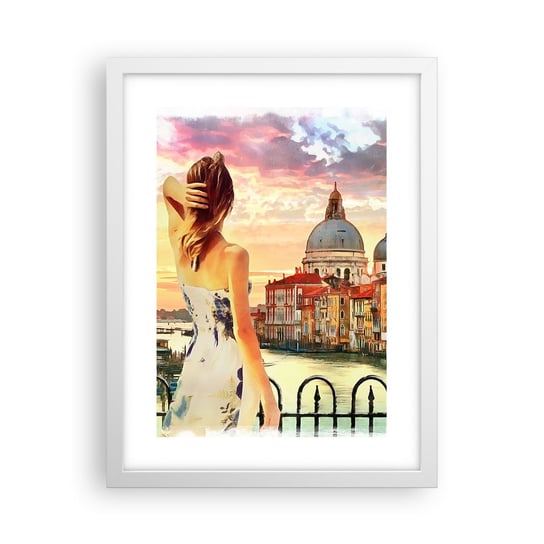 Obraz - Plakat - Jak przygoda to tylko w … - 30x40cm - Miasto Wenecja Architektura - Foto Plakaty na ścianę w ramie białej - Plakat do Salonu Sypialni ARTTOR ARTTOR