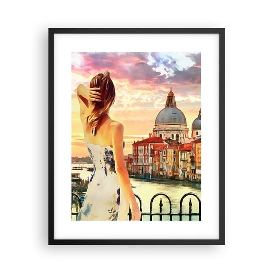 Obraz - Plakat - Jak przygoda to tylko w … - 40x50cm - Miasto Wenecja Architektura - Foto Plakaty w ramie koloru czarnego do Salonu Sypialni ARTTOR ARTTOR
