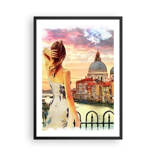 Obraz - Plakat - Jak przygoda to tylko w … - 50x70cm - Miasto Wenecja Architektura - Nowoczesny modny obraz Plakat czarna rama ARTTOR ARTTOR