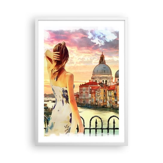 Obraz - Plakat - Jak przygoda to tylko w … - 50x70cm - Miasto Wenecja Architektura - Nowoczesny modny obraz Plakat rama biała ARTTOR ARTTOR