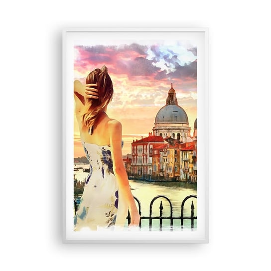 Obraz - Plakat - Jak przygoda to tylko w … - 61x91cm - Miasto Wenecja Architektura - Foto Plakaty na ścianę w ramie białej - Plakat do Salonu Sypialni ARTTOR ARTTOR