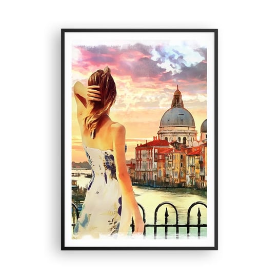 Obraz - Plakat - Jak przygoda to tylko w … - 70x100cm - Miasto Wenecja Architektura - Foto Plakaty w ramie koloru czarnego do Salonu Sypialni ARTTOR ARTTOR